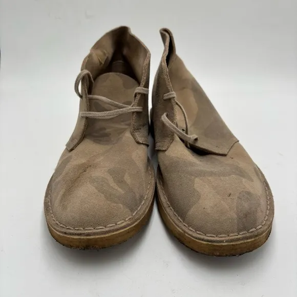 Clarks Men’s 11 Camo Suede Originals Desert Mid Lace Up Chukka Boots