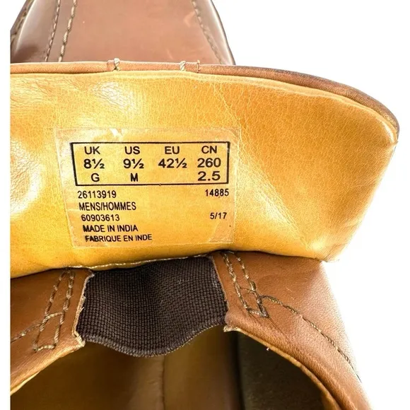 Clark’s | Men’s 9.5 Brown Leather‎ Slip Ons Loafers