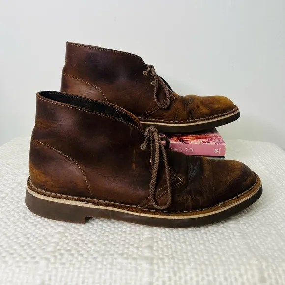 Clarks Mens Brown Ankle Chukka Desert Lace Up Boots, Shoes Size US 8