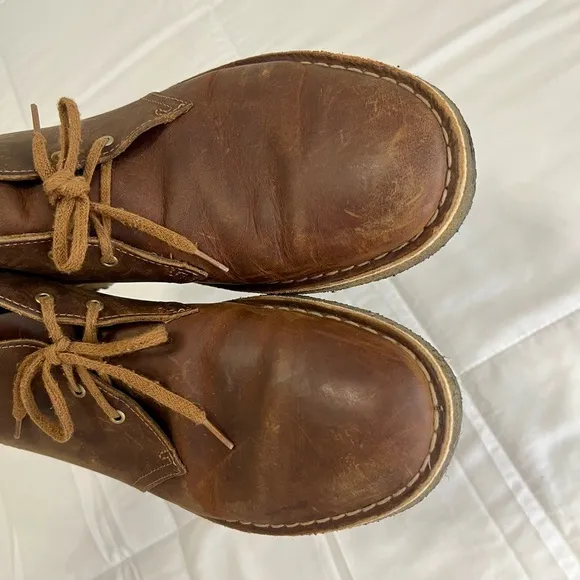 Clarks Mens Brown Ankle Chukka Desert Lace Up Leather Boots, Shoes Size US 10.5