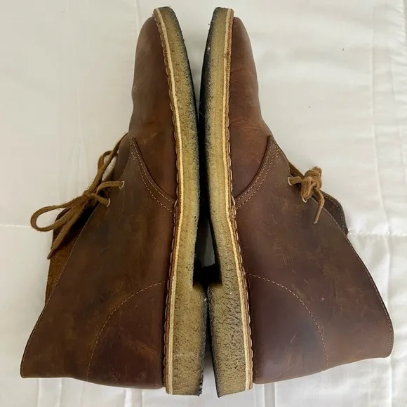 Clarks Mens Brown Ankle Chukka Desert Lace Up Leather Boots, Shoes Size US 10.5