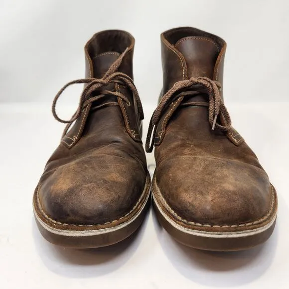 Clarks Mens Brown Beeswax Leather Desert Chukka Boots Size 13 M Ankle Lace Up