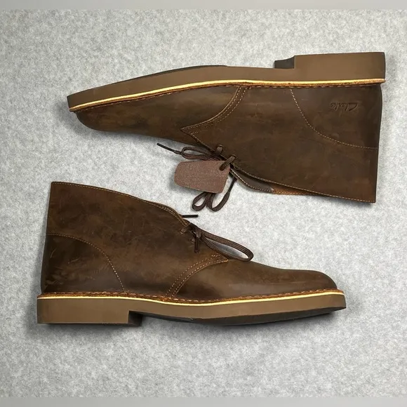 Clarks Men's Brown Leather Desert Boots ( US Men’s Size 11.5 M )