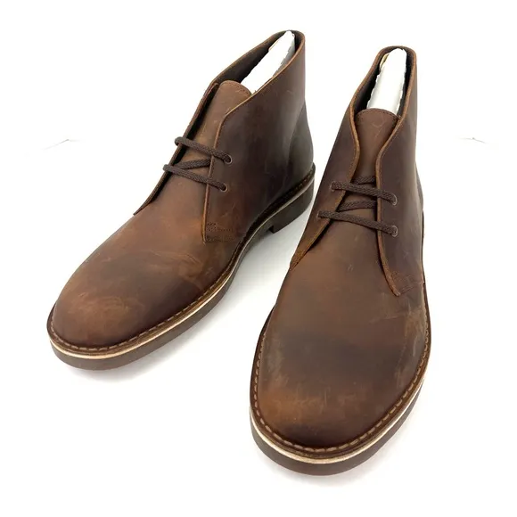 Clarks Men's Bushacre 2 Dark Brown Leather Desert Chukka Boots