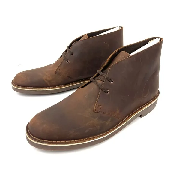 Clarks Men's Bushacre 2 Dark Brown Leather Desert Chukka Boots