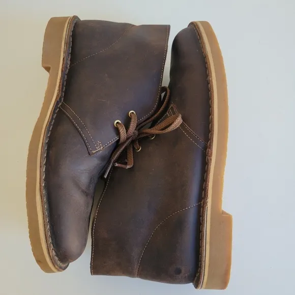 Clarks Men's Bushacre 2 Desert Chukka Boots Size 9 1/2 Brown Leather