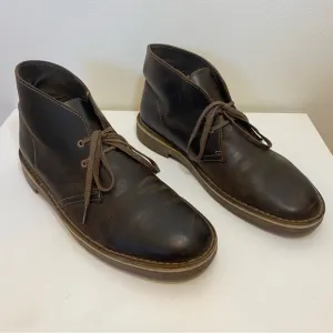 Clarks | Men's Bushacre 2 Desert Chukka Lace Up Leather  Boots 9.5M Dark Brown