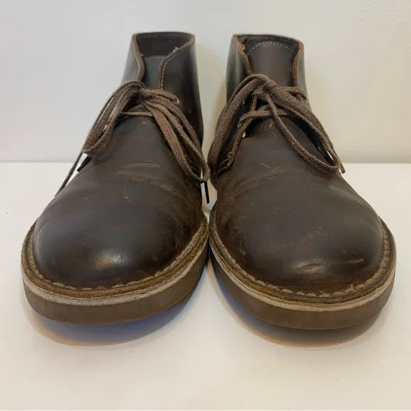 Clarks | Men's Bushacre 2 Desert Chukka Lace Up Leather  Boots 9.5M Dark Brown