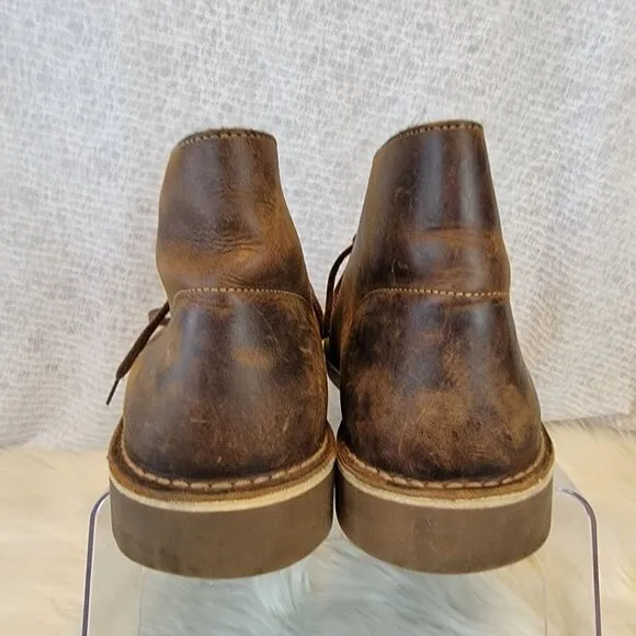 Clarks Men's Chukka Desert Boots Ankle Lace Up Brown Leather 12 Shoe Distressed