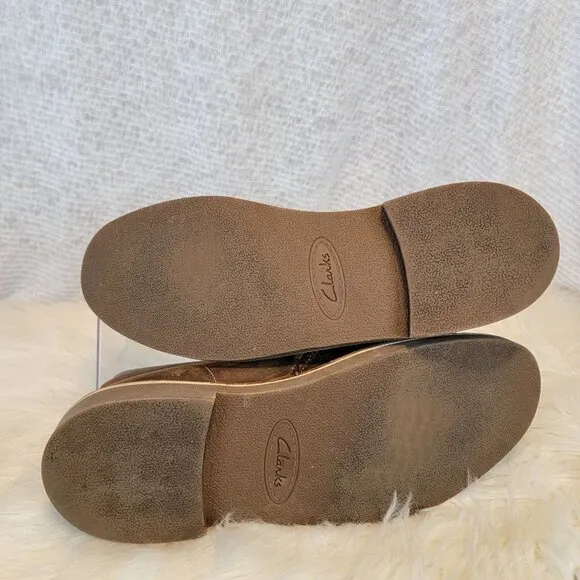 Clarks Men's Chukka Desert Boots Ankle Lace Up Brown Leather 12 Shoe Distressed