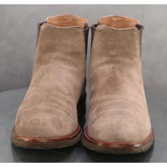 Clarks Men's Crepe Soles Comfort Casual Chelsea Boots Size 7 Suede Tan