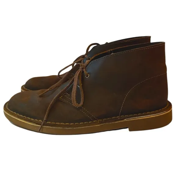 CLARKS | Men’s Dark Brown Leather Bushacre 2 Chukka Boots Size 7