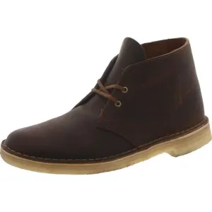 Clarks Mens Desert Boot Brown Leather Lace-Up Ankle Chukka Boots Shoes
