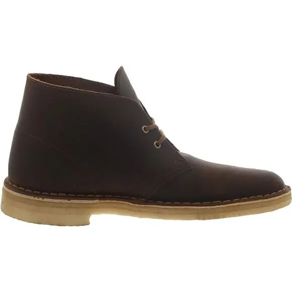 Clarks Mens Desert Boot Brown Leather Lace-Up Ankle Chukka Boots Shoes