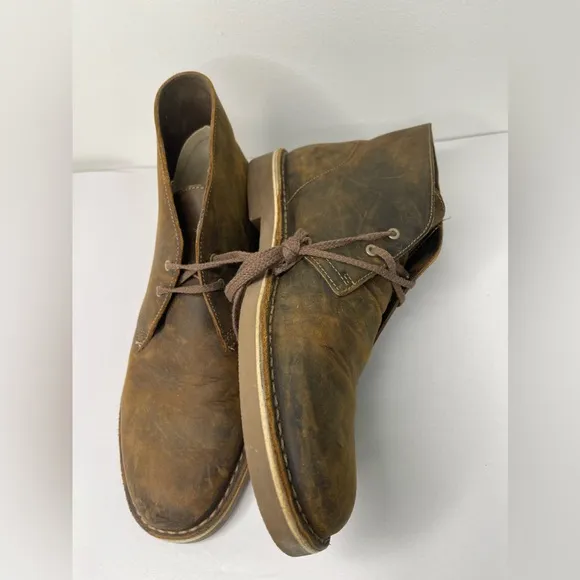 Clark’s Men’s Desert Lace Up Boots in Beeswax Leather Sz 11 Like New