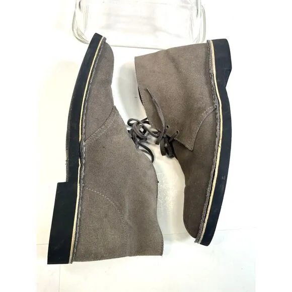 Clarks Mens Gray Suede Desert Boots Size 10.5 Chukka Lace Up