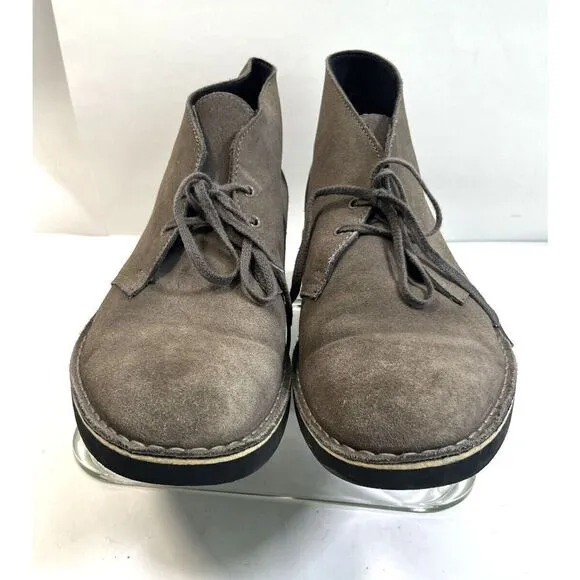 Clarks Mens Gray Suede Desert Boots Size 10.5 Chukka Lace Up