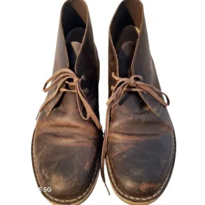 Clarks Mens Leather Desert Boots Size 13 M Brown Excellent Classic