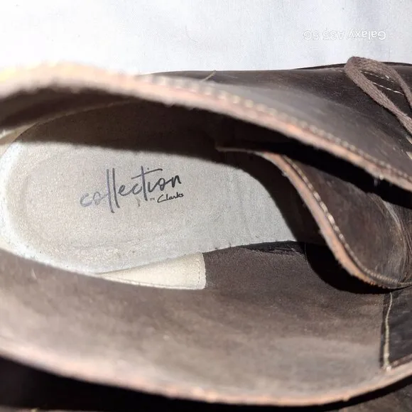 Clarks Mens Leather Desert Boots Size 13 M Brown Excellent Classic