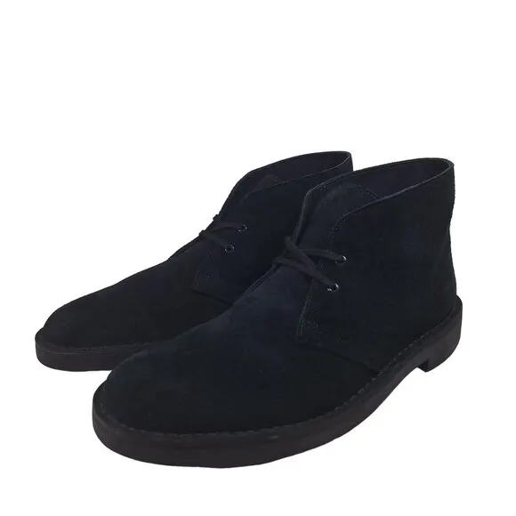 Clarks Men's NEW Black Suede Desert Boots Chukka Lace-Up Size10M