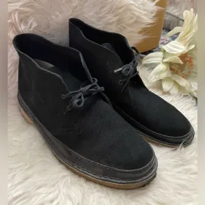 Clarks Men's Original Desert Chukka Boots Black Suede &amp; Leather 9.5