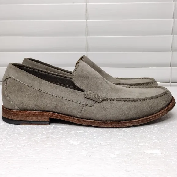 Clarks Men's Pace Barnes Sage Suede Leather Slip On Loafers