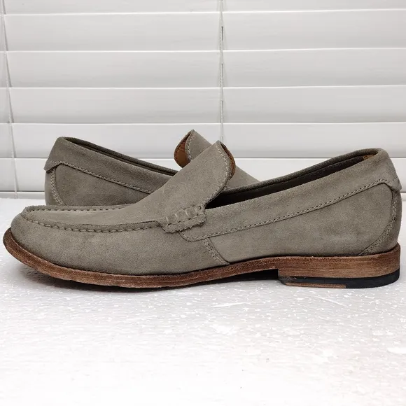 Clarks Men's Pace Barnes Sage Suede Leather Slip On Loafers