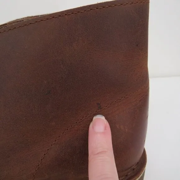 Clarks Mens Size 10M Bushacre Chukka Chestnut Brown Leather Classic Boots