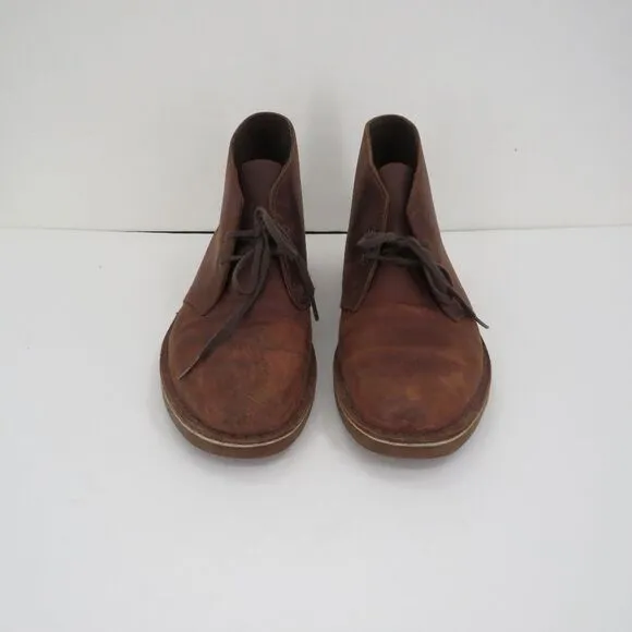 Clarks Mens Size 10M Bushacre Chukka Chestnut Brown Leather Classic Boots