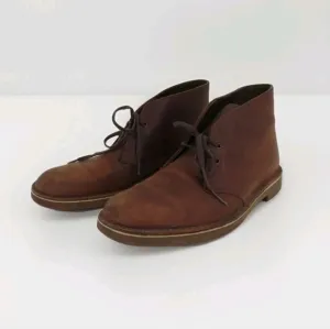 Clarks Mens Size 10M Bushacre Chukka Chestnut Brown Leather Classic Boots