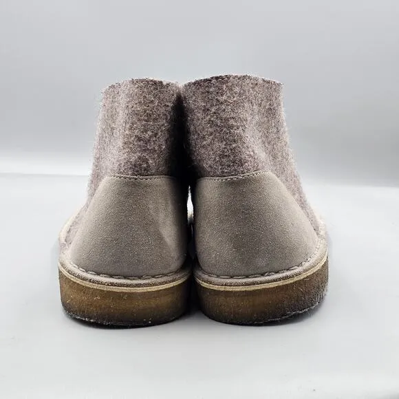 Clark’s Mens Size 13 GUC US Originals Rare Gray Suede &amp; Felt Desert Chukka Boots