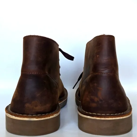 Clarks Mens Size 9.5 Wide Chukka Desert Boots Brown Leather Boot 2 Eye 15522