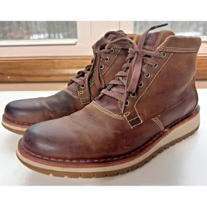 Clarks Men's Varby Top Ankle Boot 10M Tan Leather Preppy Casual Classic