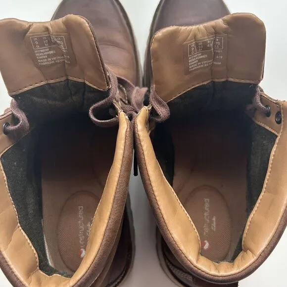 Clarks Men's Varby Top Ankle Boot 10M Tan Leather Preppy Casual Classic