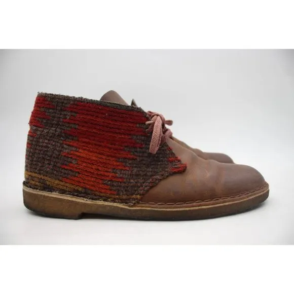 Clarks Original Woolrich Woven Wool Leather Men's Size 10 Chukka Desert Boots
