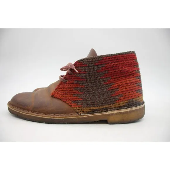Clarks Original Woolrich Woven Wool Leather Men's Size 10 Chukka Desert Boots