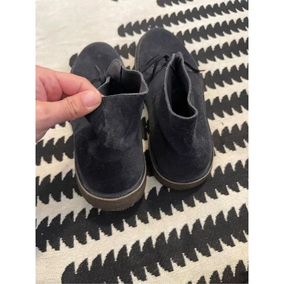 Clarks Originals 10 1/2 Blue Suede Desert Boots Beeswax Crepe Soles Ankle