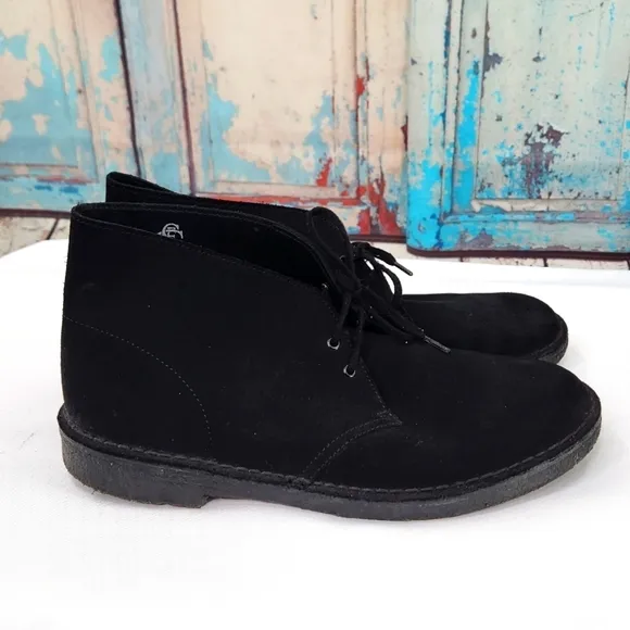 Clarks Originals Chukka Boots Desert Black Suede Charles F. Stead