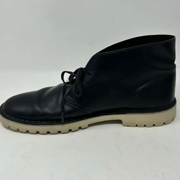 Clarks Originals Desert Boots Mens Size 11 Black Leather Casual Ankle Shoes