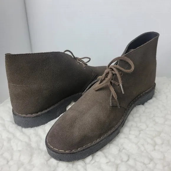 Clarks Originals Desert Boots Mens Size 11.5 Suede Brown Ankle Lace Up Boots