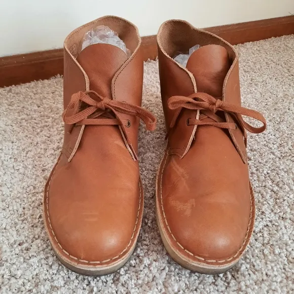 Clarks Originals Desert Chukka Boots Dark Tan Genuine Leather 26162422 Size 11