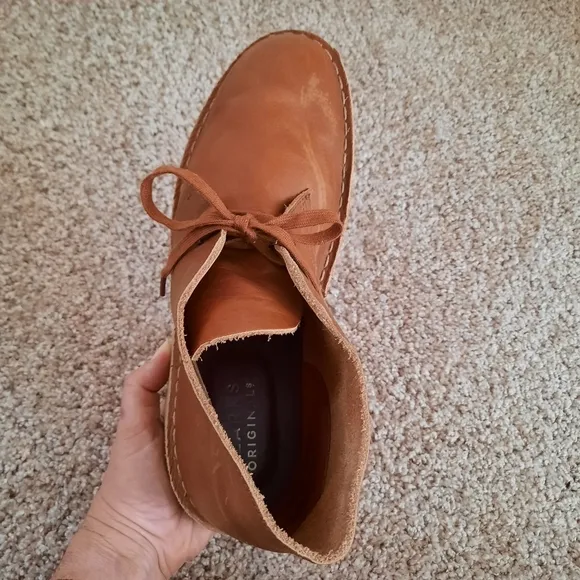 Clarks Originals Desert Chukka Boots Dark Tan Genuine Leather 26162422 Size 11