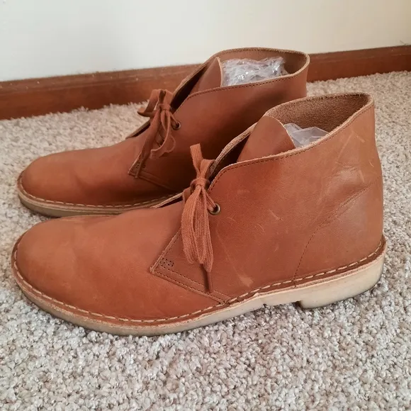 Clarks Originals Desert Chukka Boots Dark Tan Genuine Leather 26162422 Size 11
