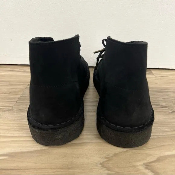 Clarks Originals Desert Coal Black Suede Boots Men’s Size 8 26154809 NWOB