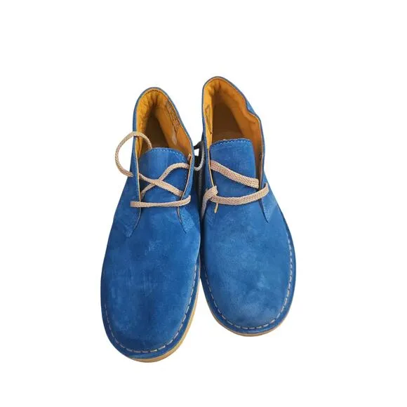 Clarks Originals Desert Cobalt Blue Suede Leather Boots NEW Boy’s Size 2 Wide
