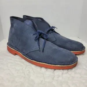 Clarks Originals Desert Men's Chukka Boots Size 11 Blue Suede Orange Sole Rare