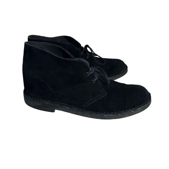 Clarks ORIGINALS Desert Suede Crepe Sole Chukka Boots Black Men's Size 15