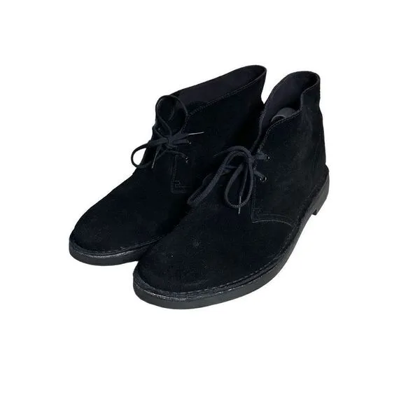 Clarks ORIGINALS Desert Suede Crepe Sole Chukka Boots Black Men's Size 15