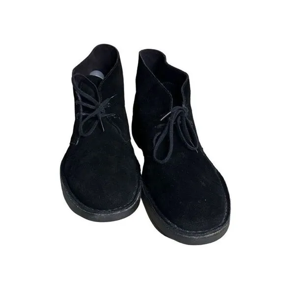 Clarks ORIGINALS Desert Suede Crepe Sole Chukka Boots Black Men's Size 15