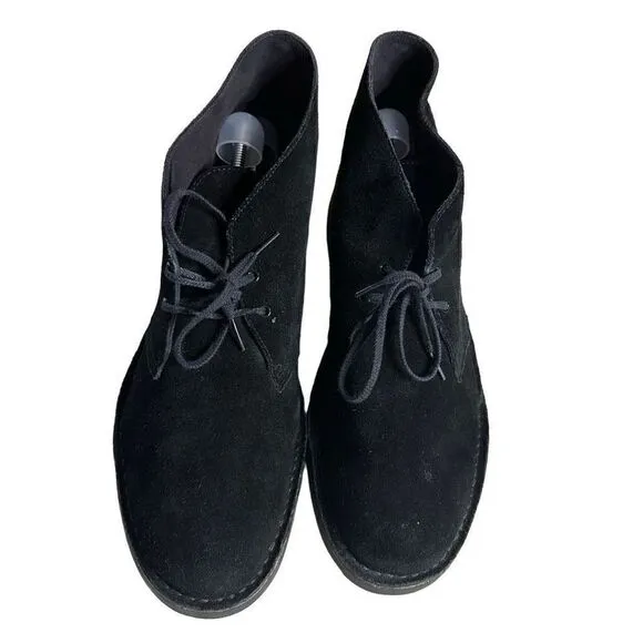 Clarks ORIGINALS Desert Suede Crepe Sole Chukka Boots Black Men's Size 15